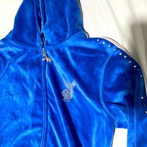 Sweet Pant and hoodie sweater set royal blue Large